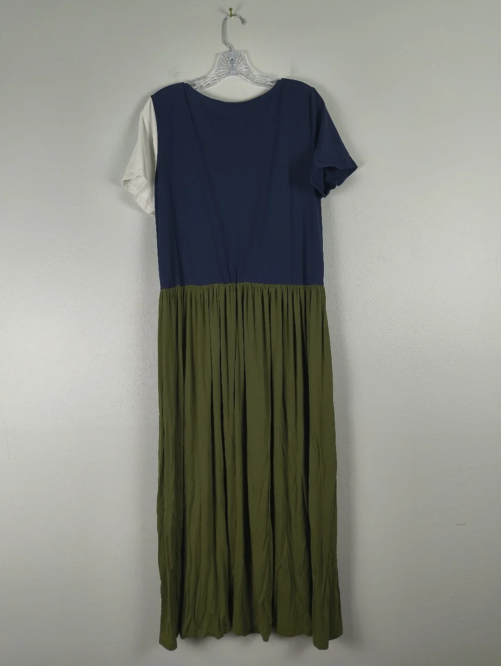 Floryday Green Blue White Color Block Flowy Stretch Casual Boho Maxi Dress XL - Picture 6 of 9